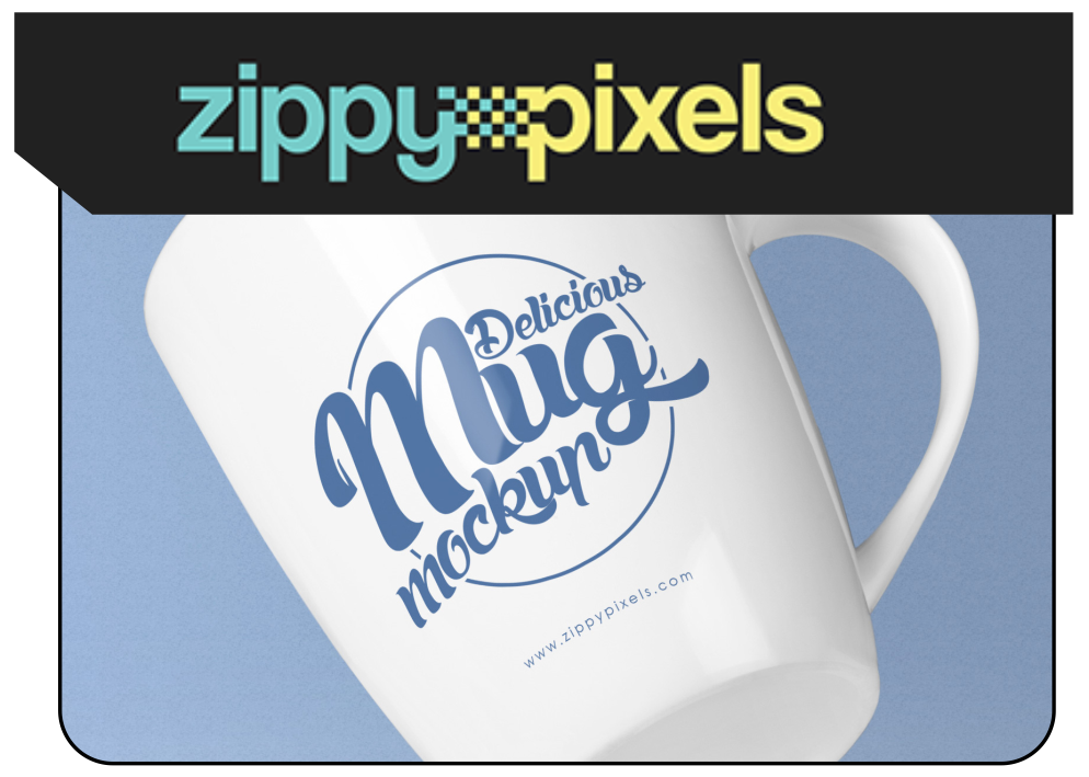 Mock-up template for mug and many other merchandise from ZippyPixels