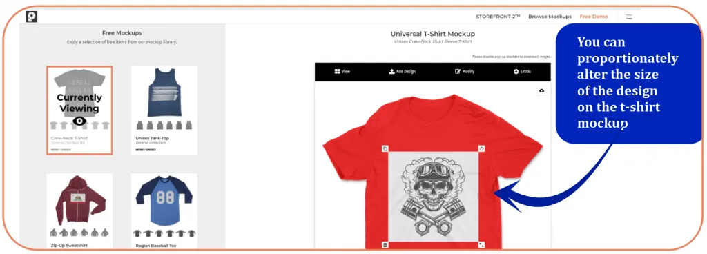 How to customize t-shirt mockup with storefront 2 mockup generator