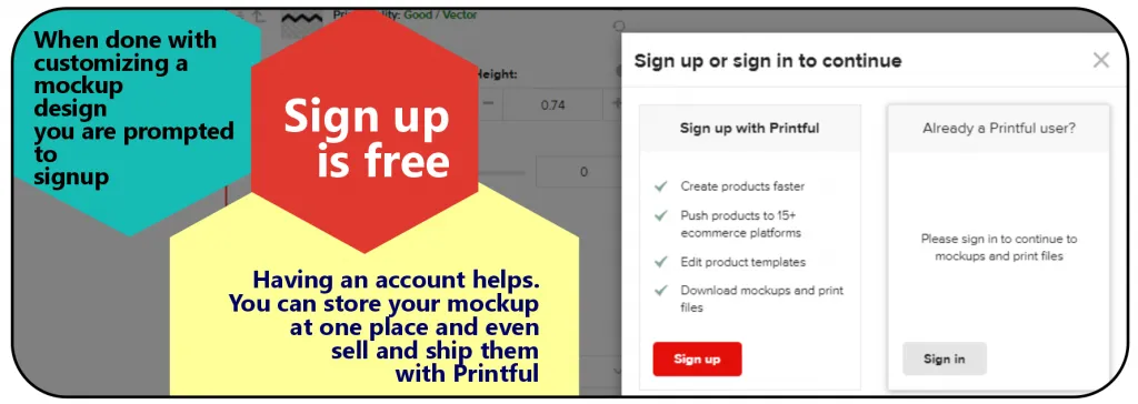 Signup Printful