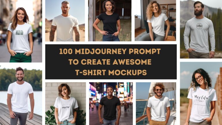 Midjourney Prompts to create tshirt mockups