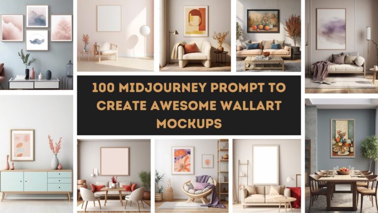 Midjourney Prompt to create wall art mockups