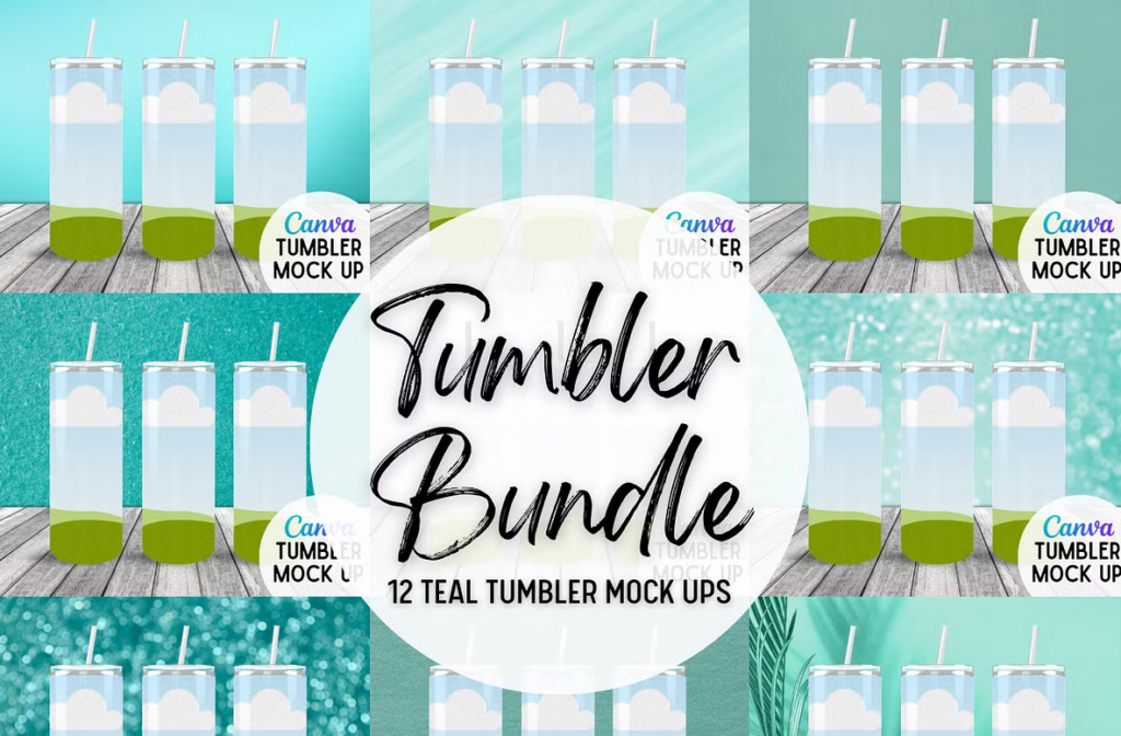 12 Tumbler Mockups for Canva
