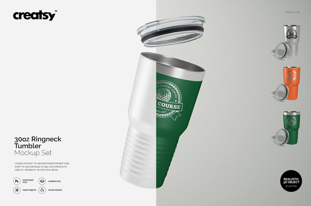 30oz Ringneck Tumbler Mockup Set
