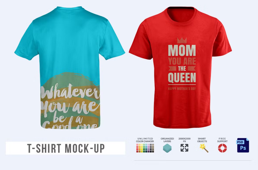 3D Front and Back T Shirt Mockup
