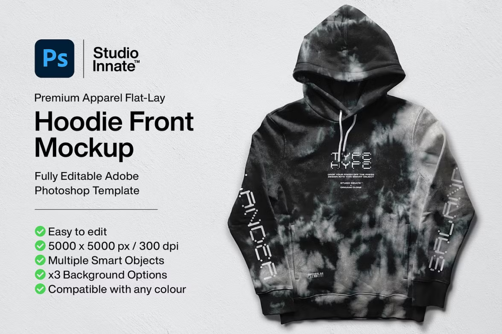 Black Hoodie Mockup Front