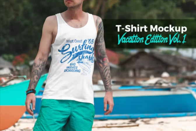 Black T shirt mockup for Vacation Niche