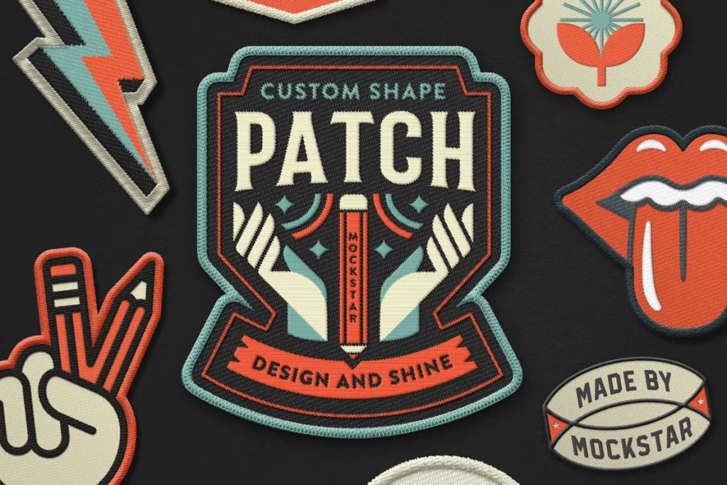 Custom Shape Embroidery Patch Mockup
