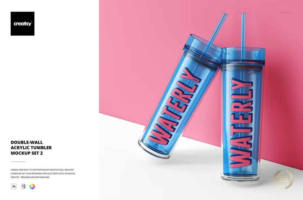 Double-Wall Acrylic Tumbler Mockup
