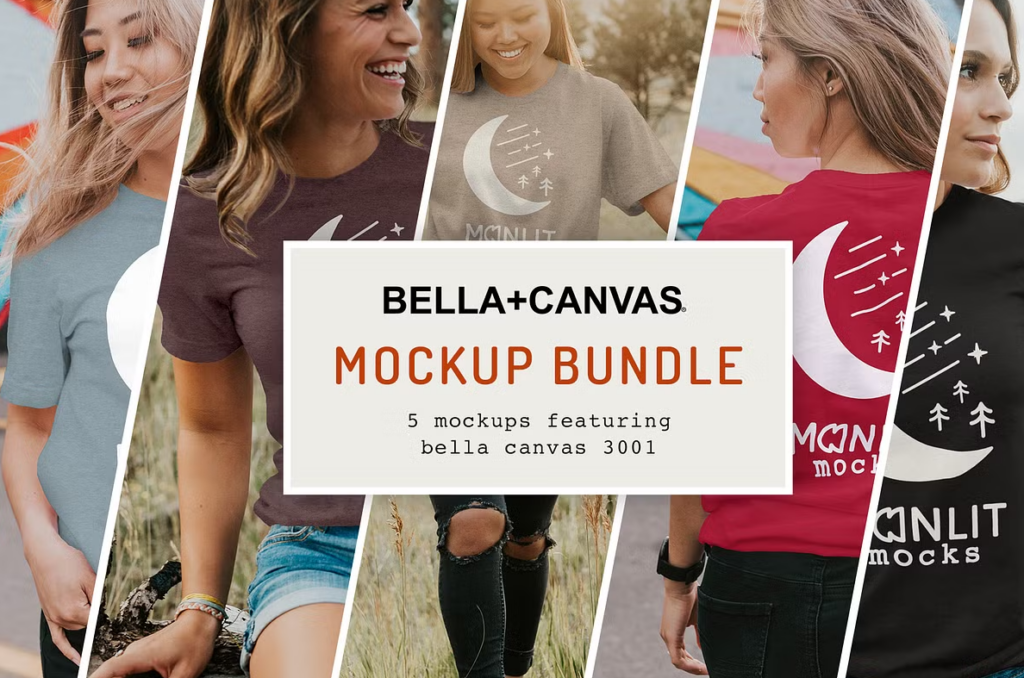 Front and Back T Shirt Mockup - Bella + Canvas Bundle