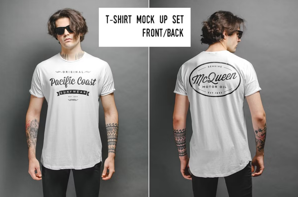 Front and Back T Shirt Mockup - Street Look