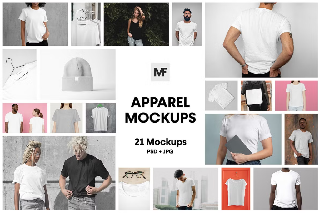 Front and Back T Shirt Mockup – Mega Set
