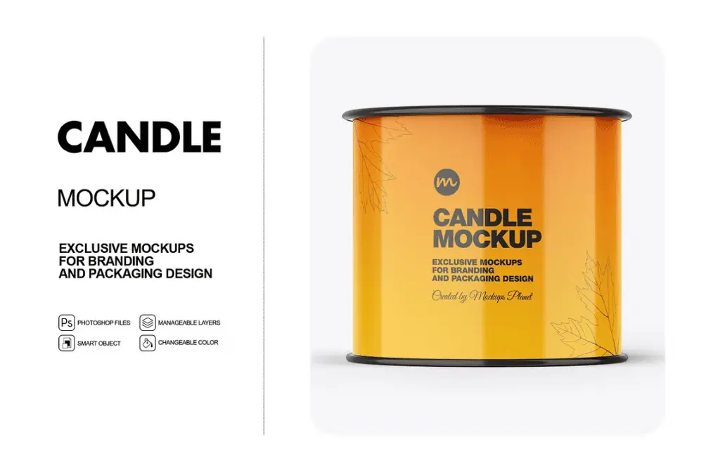 Glossy Close Candle Mockup