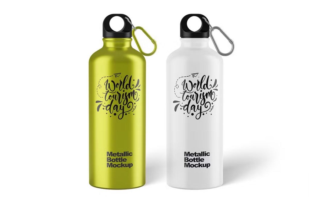 Metallic Mockup Water Bottle 