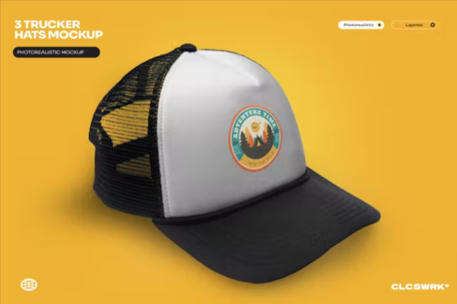 Photorealistic Trucker Hat Mockup