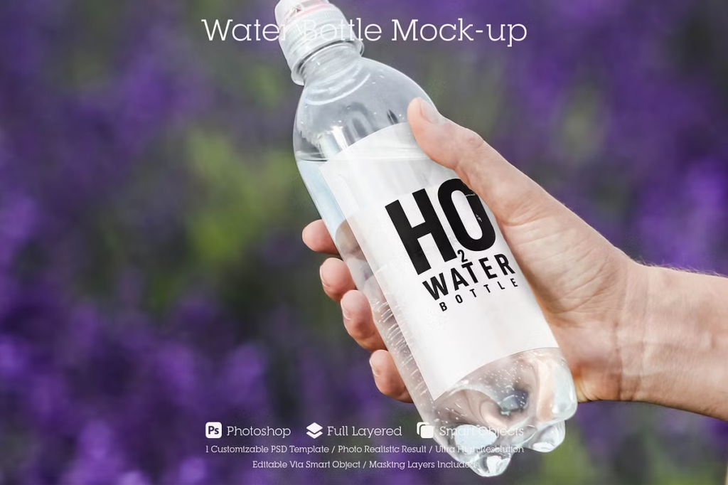 Plastic Water Bottle Mockup