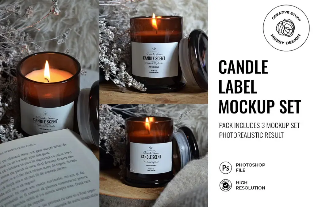 Realistic Candle Mockup