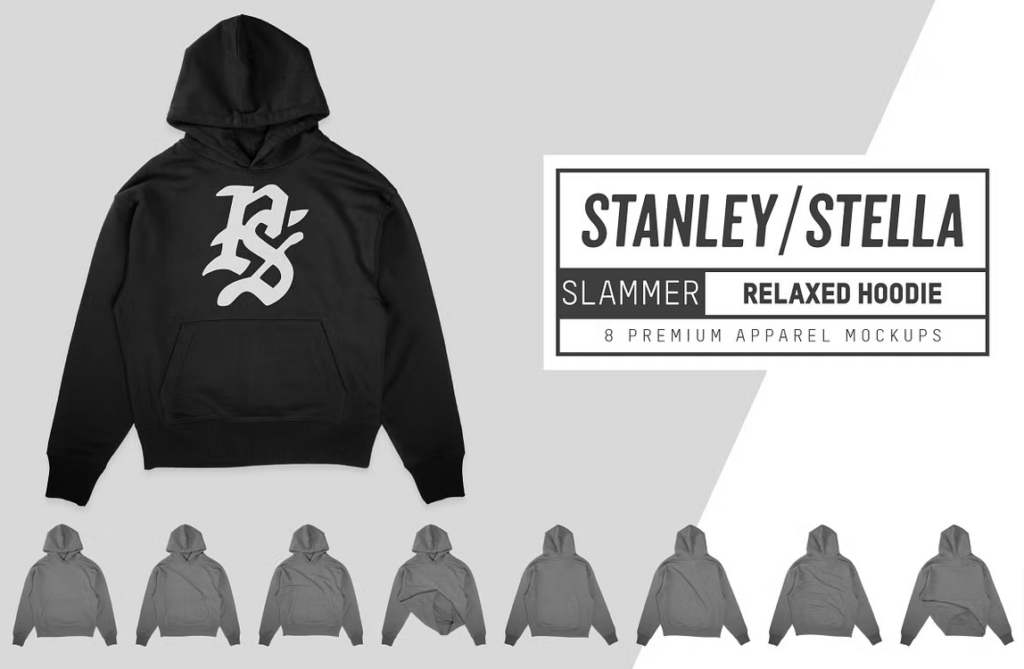 Stanley/Stella Slammer Black Hoodie Mockup