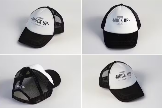 Trucker Hat Mockup - Four Angles 