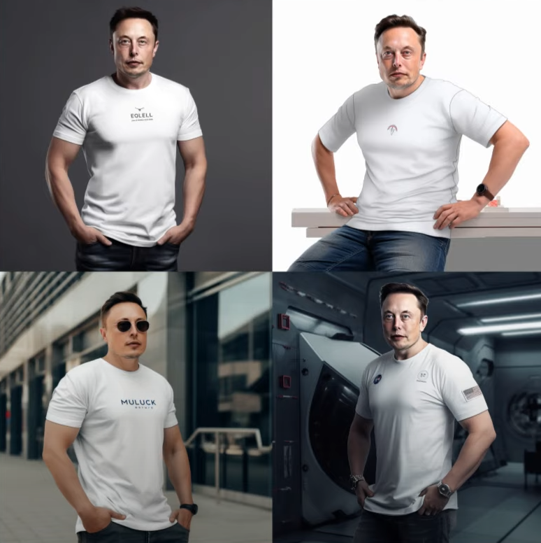 Tshirt Mockups of Elon Musk