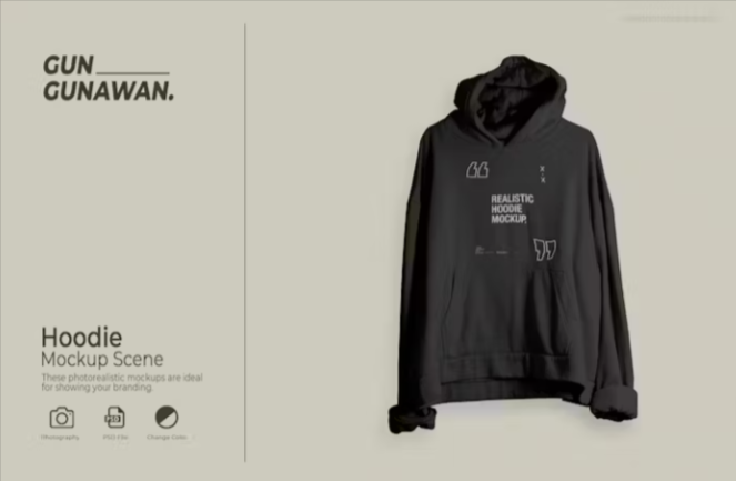 Ultra Realistic Black Hoodie Mockup