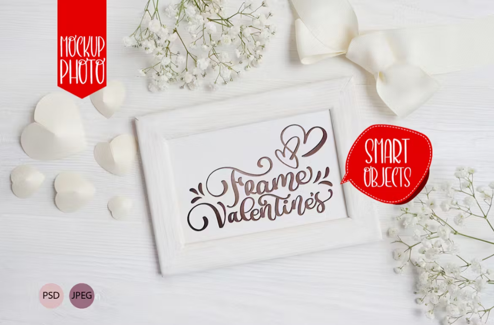 Valentine's Wooden Frame Mockup