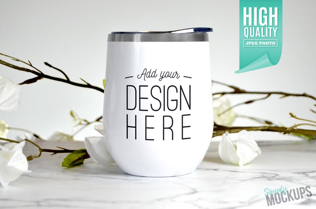 White Wine Tumbler Mockup
