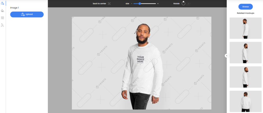 Design T-shirt with Vexels Mockup Generator